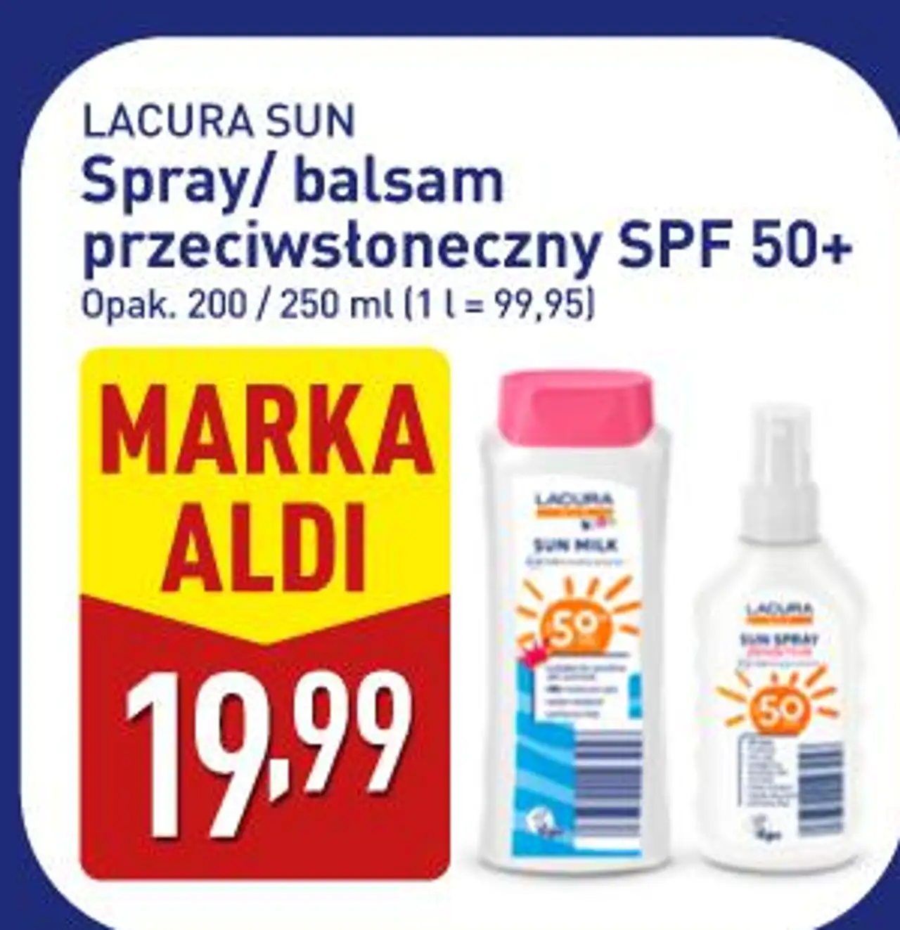 Spray/ balsam przeciwsłoneczny SPF 50+ LACURA SUN