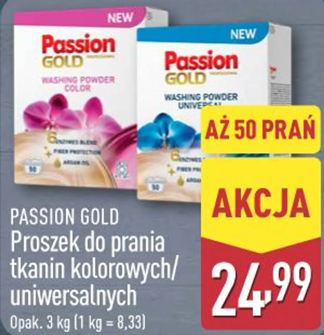 Proszek do prania tkanin kolorowych/uniwersalnych PASSION GOLD