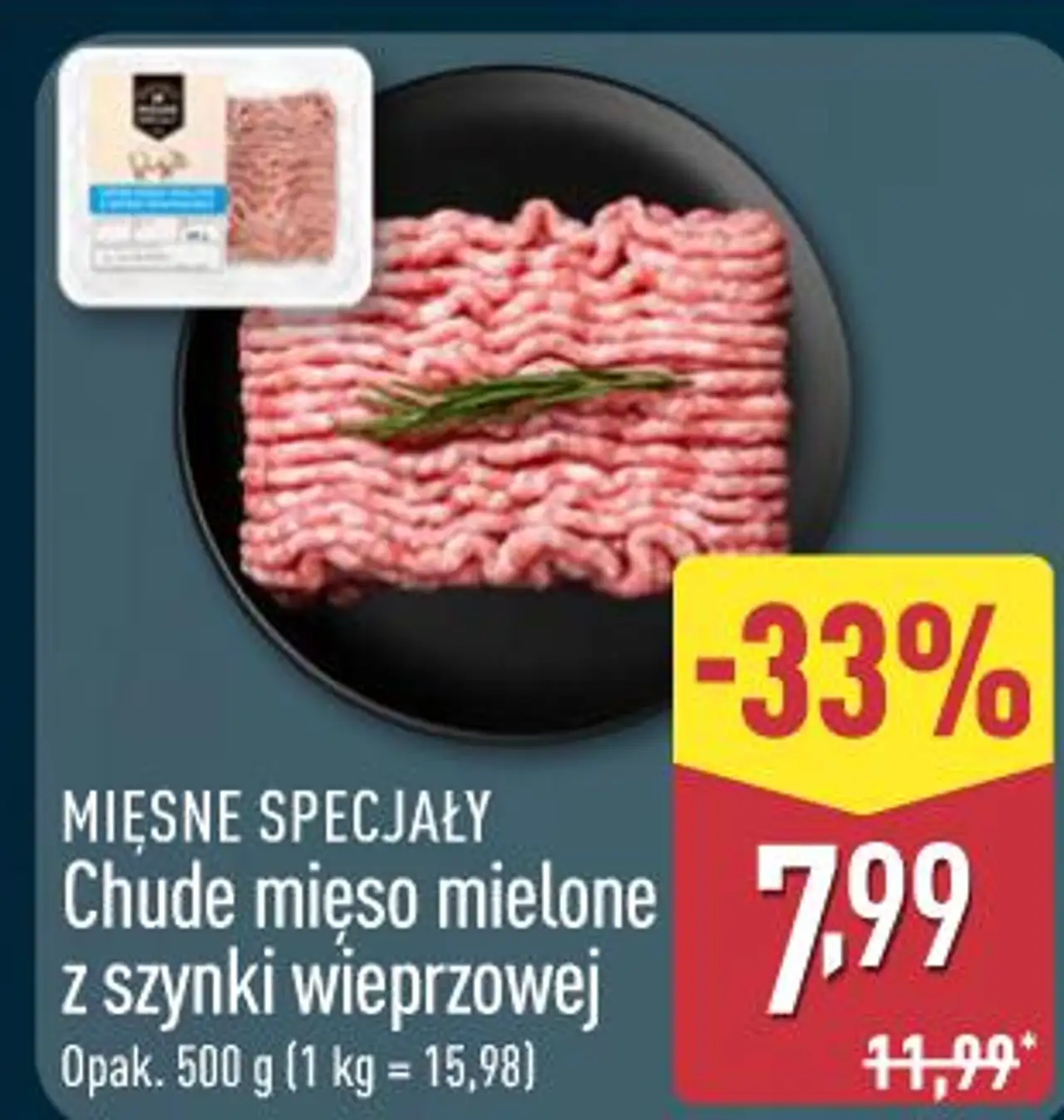 Chude mięso mielone z szynki wieprzowej