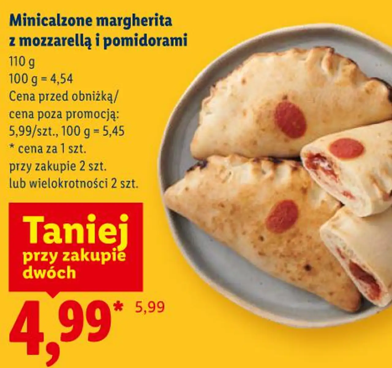 Minicalzone margherita z mozzarellą i pomidorami