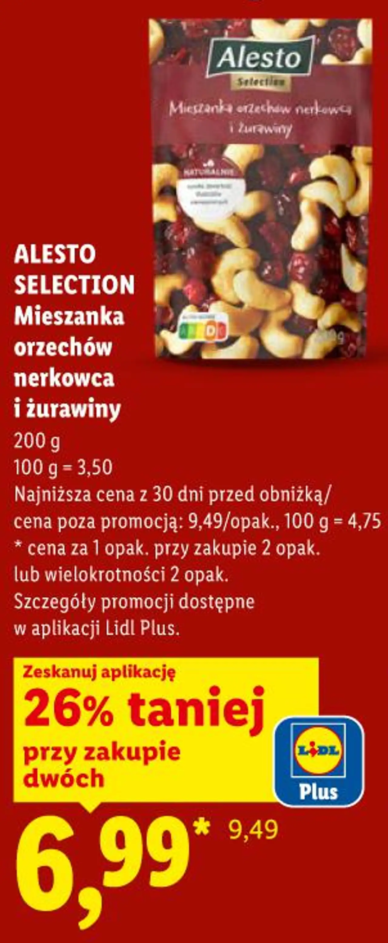 ALESTO SELECTION Mieszanka orzechów nerkowca i żurawiny