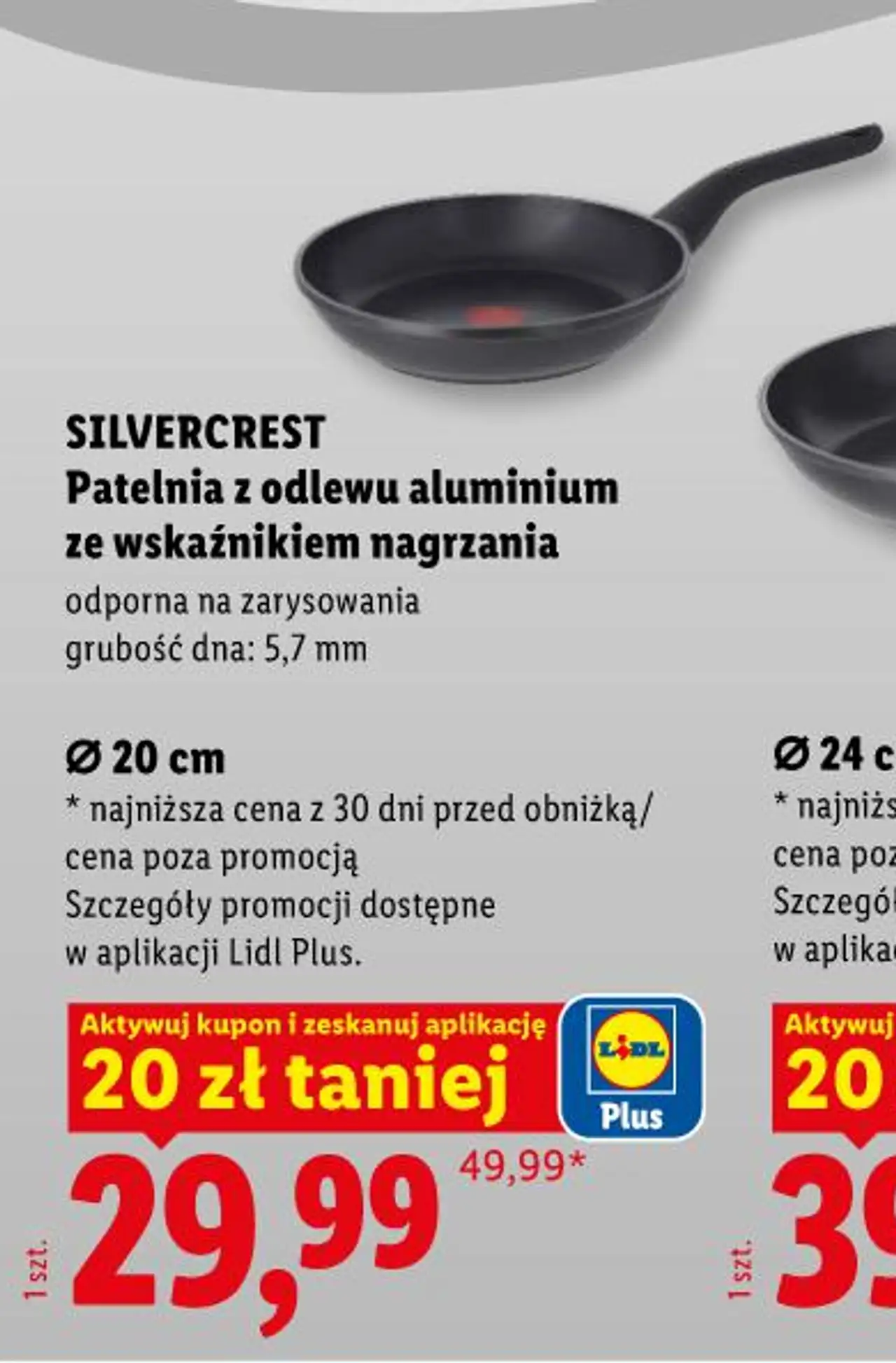 SILVERCREST Patelnia z odlewu aluminium ze wskaźnikiem nagrzania Ø 20 cm