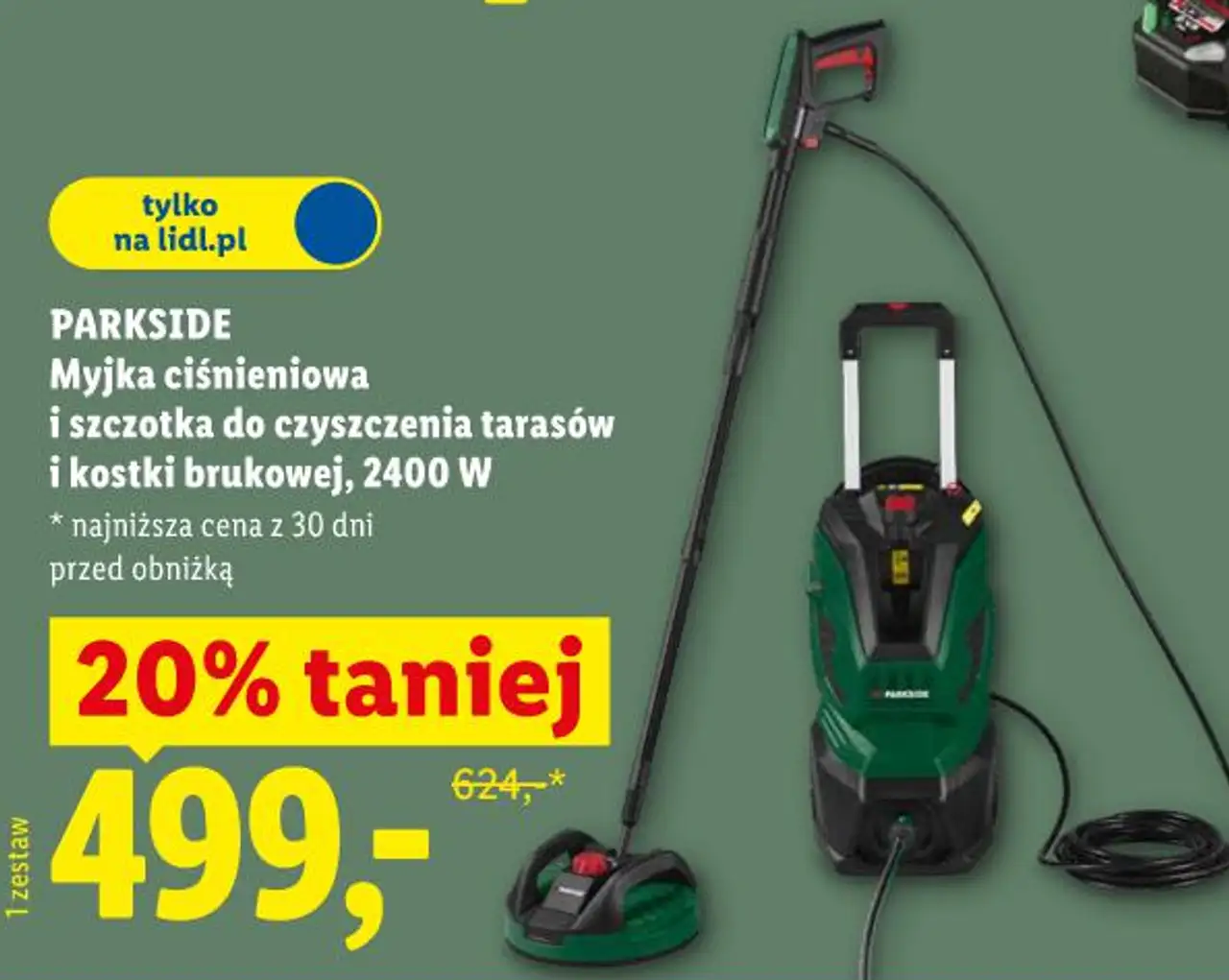 PARKSIDE Myjka ciśnieniowa i szczotka do czyszczenia tarasów i kostki brukowej, 2400 W