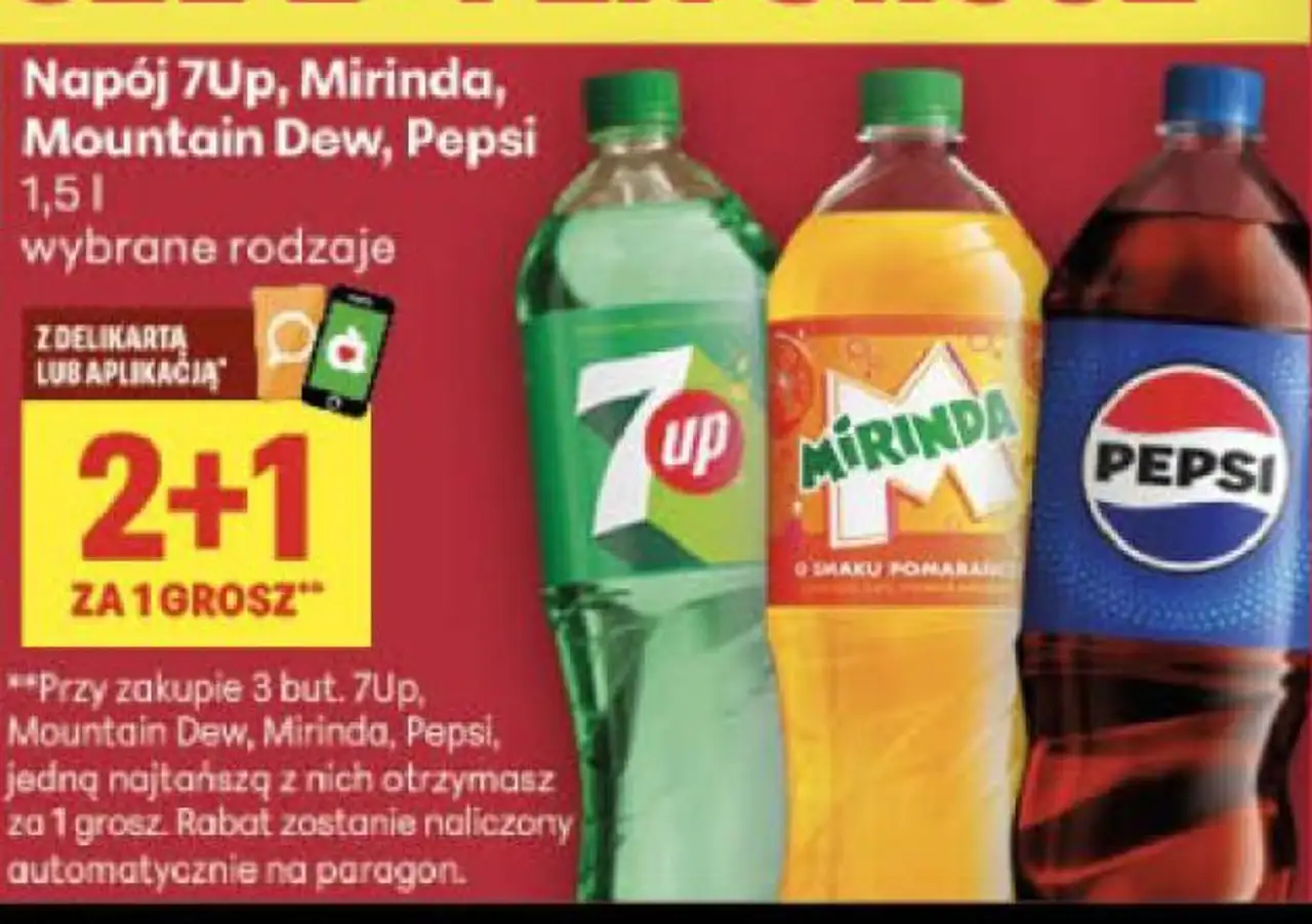 Napój 7Up, Mirinda, Mountain Dew, Pepsi 2 + 1