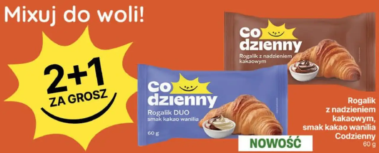Rogalik z nadzieniem kakaowym, smak kakao wanilia Codzienny