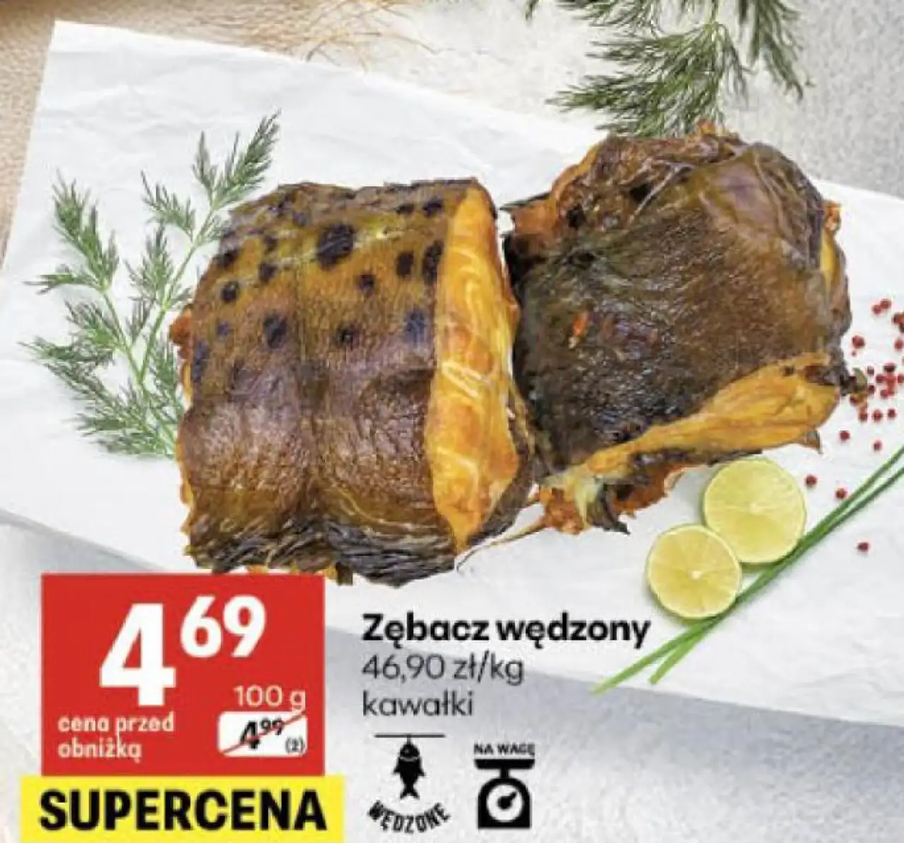 Zębacz wędzony kawałki