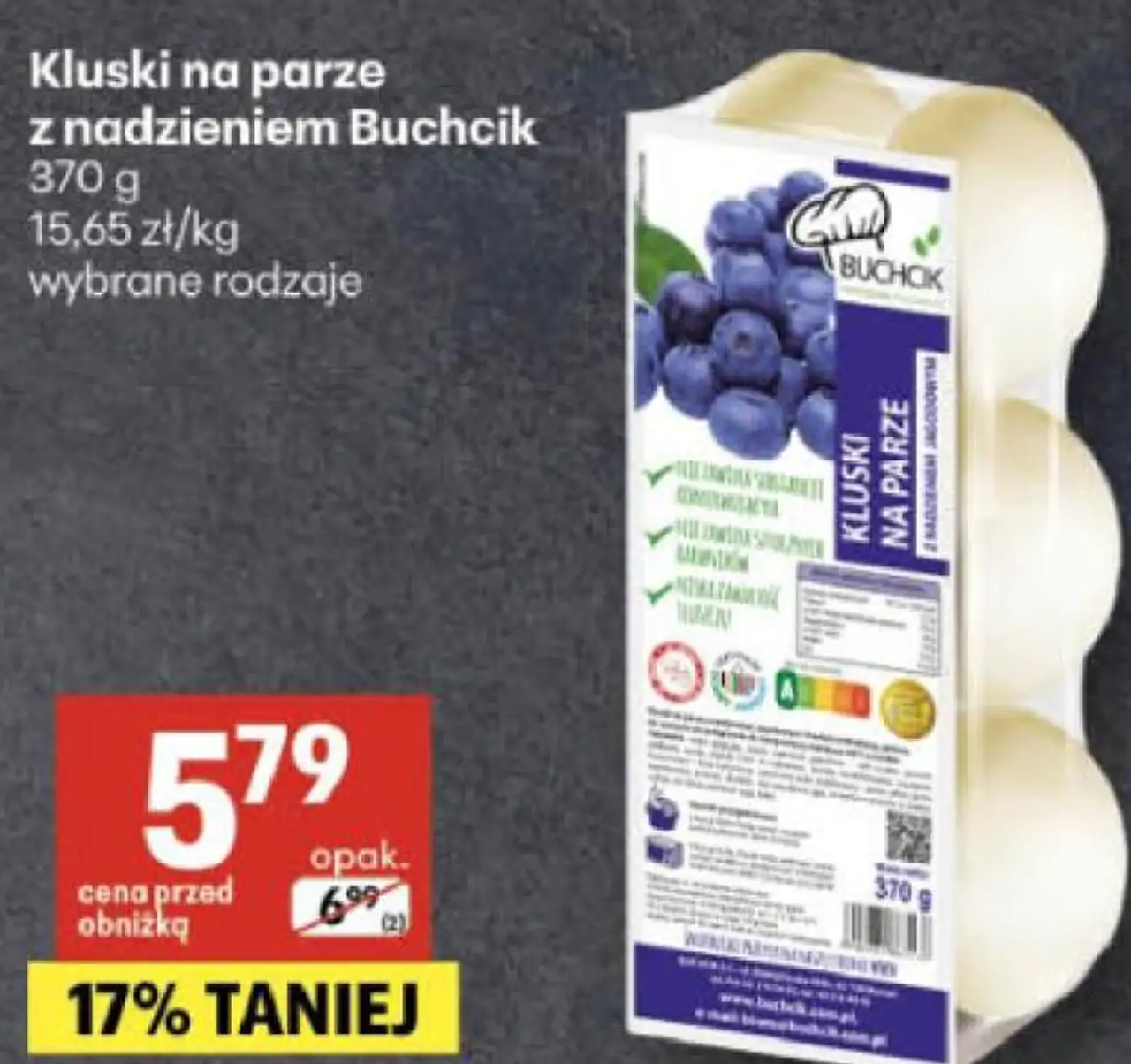 Kluski na parze z nadzieniem Buchcik