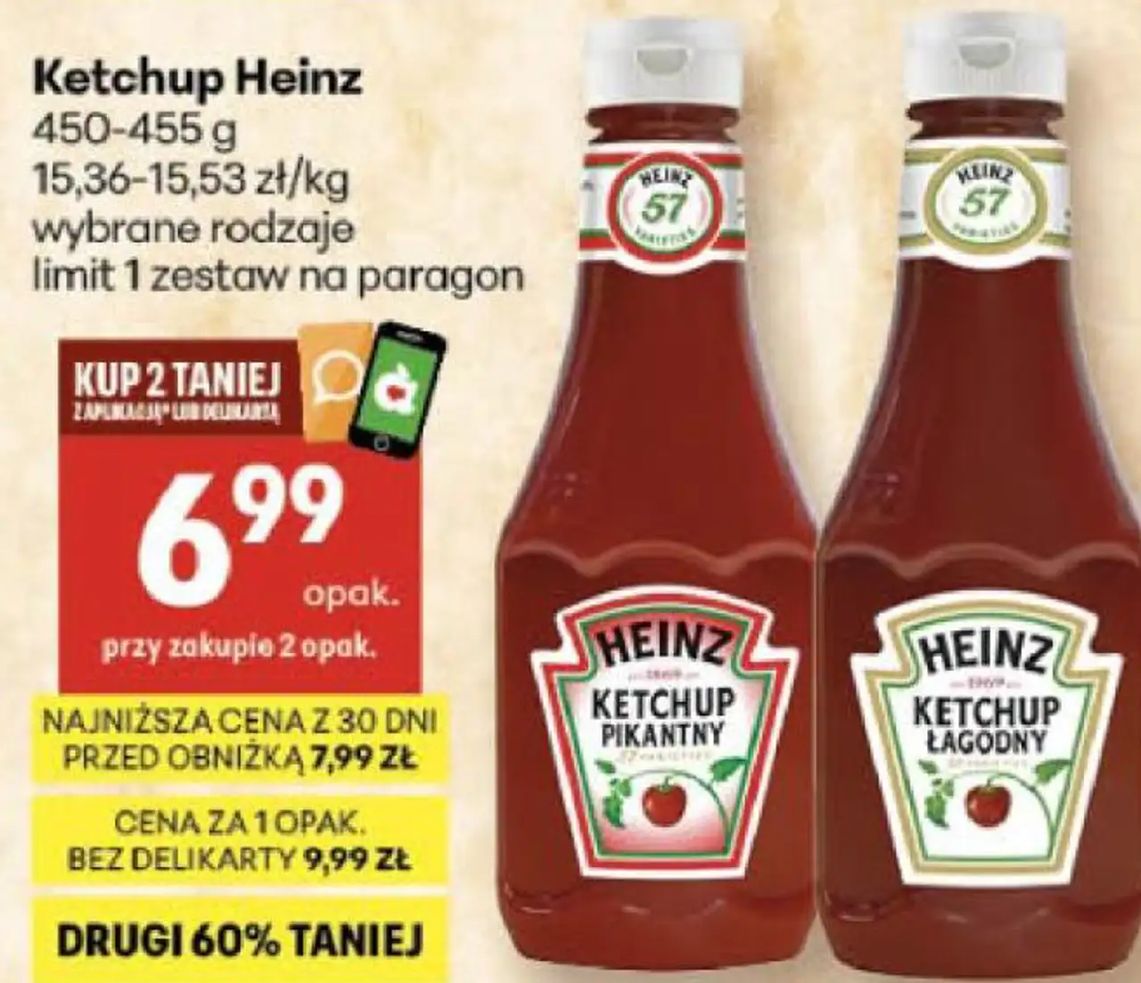 Ketchup Heinz wybrane rodzaje