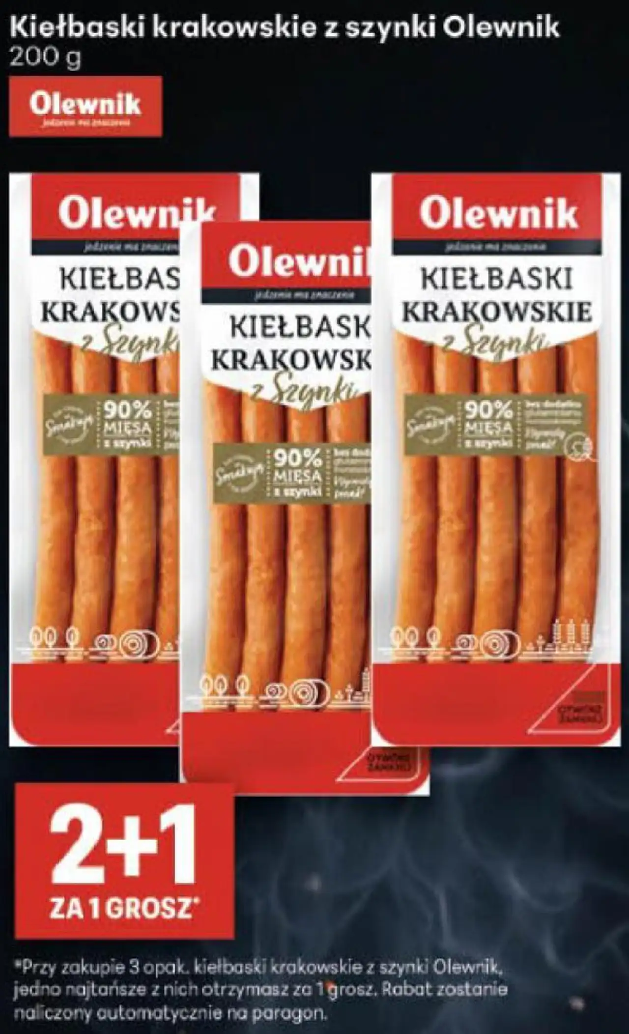 Kiełbaski krakowskie z szynki Olewnik