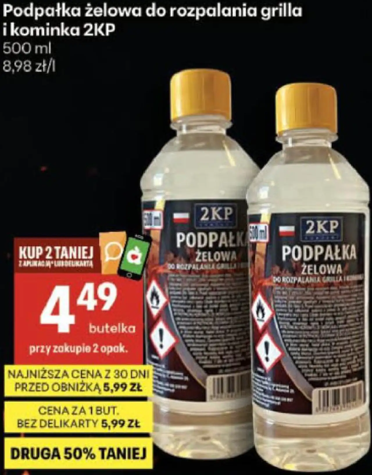 Podpałka żelowa do rozpalania grilla i kominka 2KP