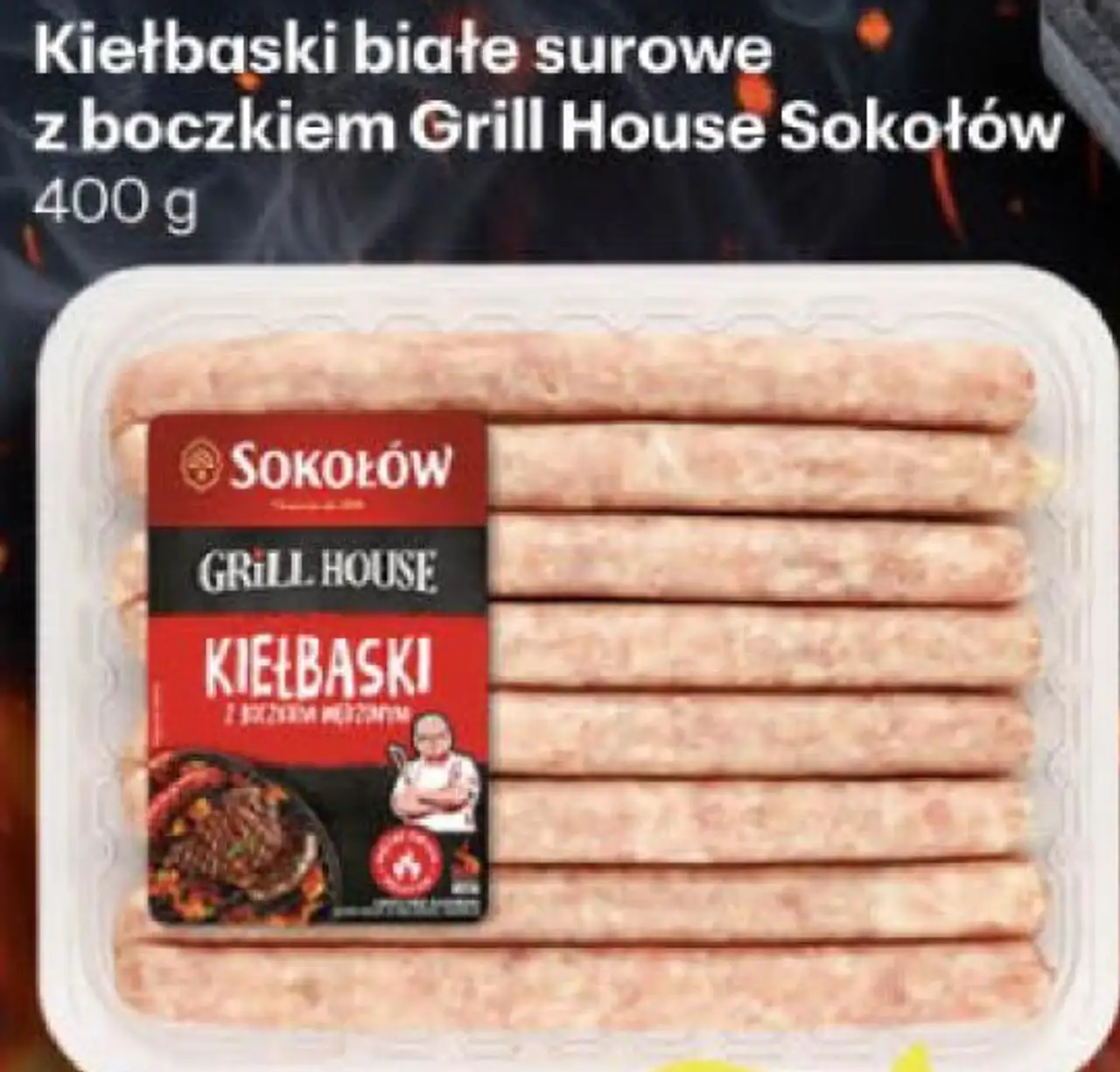 Kiełbaski białe surowe z boczkiem Grill House Sokołów