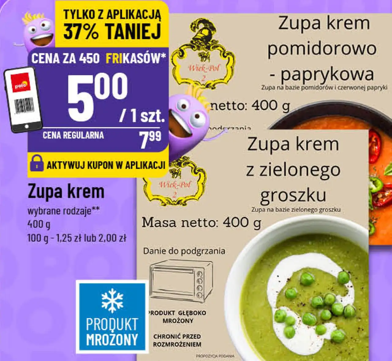Zupa krem pomidorowo - paprykowa, z zielonego groszku