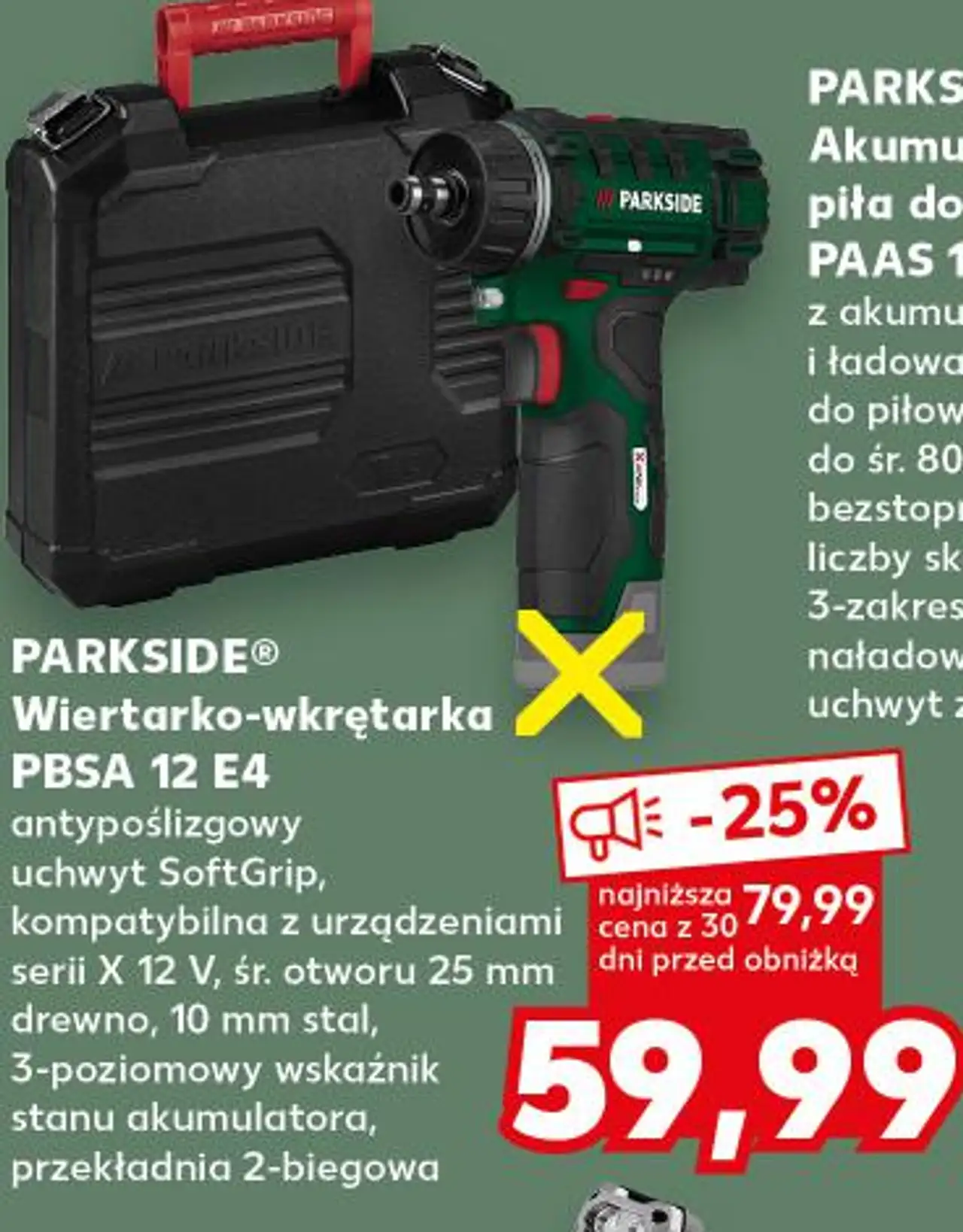Wiertarko-wkrętarka PBSA 12 E4 PARKSIDE