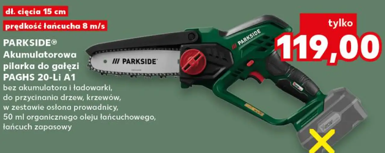 PARKSIDE® Akumulatorowa pilarka do gałęzi PAGHS 20-Li A1
