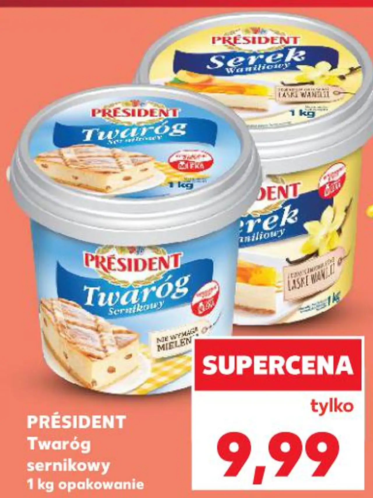 PRÉSIDENT Twaróg sernikowy 1 kg opakowanie