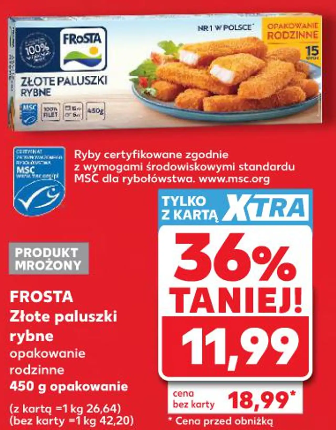FROSTA Złote paluszki rybne opakowanie rodzinne 450 g opakowanie