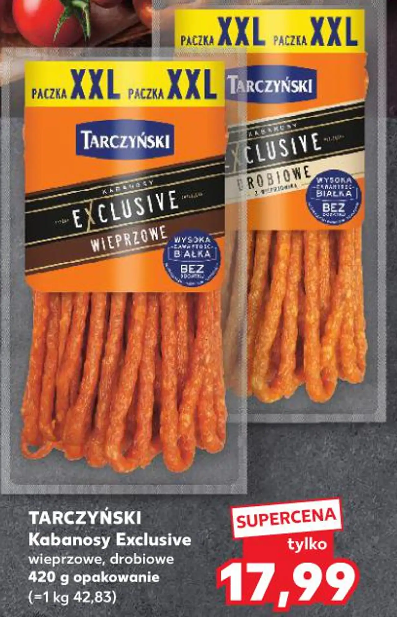 TARCZYŃSKI Kabanosy Exclusive wieprzowe, drobiowe