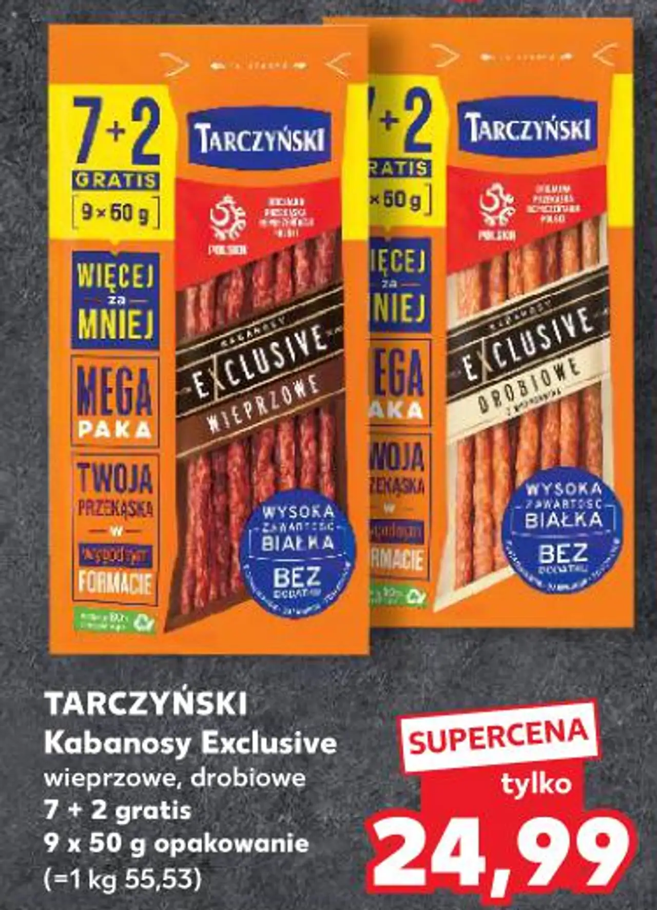 TARCZYŃSKI Kabanosy Exclusive wieprzowe, drobiowe