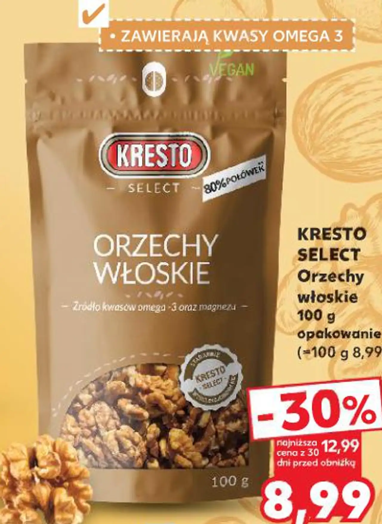 KRESTO SELECT Orzechy włoskie 100 g opakowanie