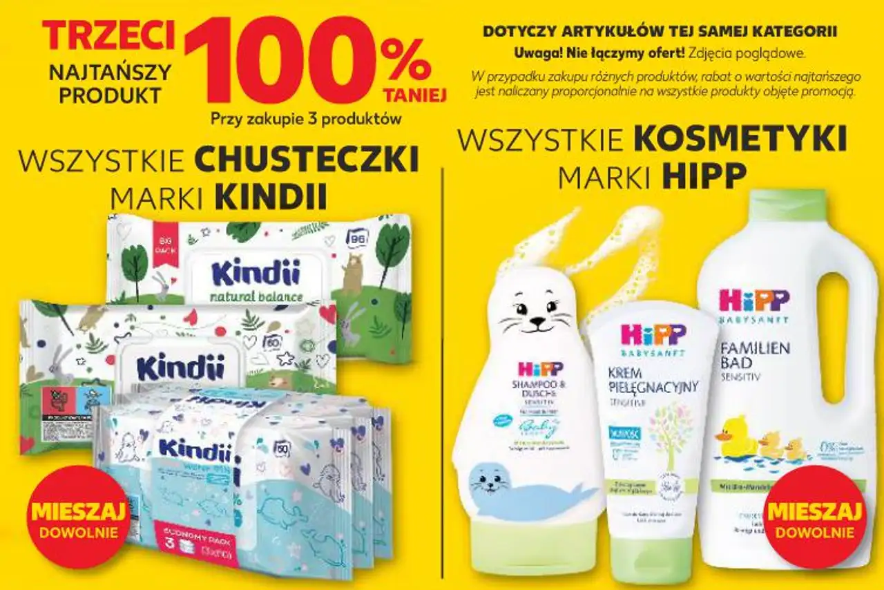 CHUSTECZKI MARKI KINDII, KOSMETYKI MARKI HIPP