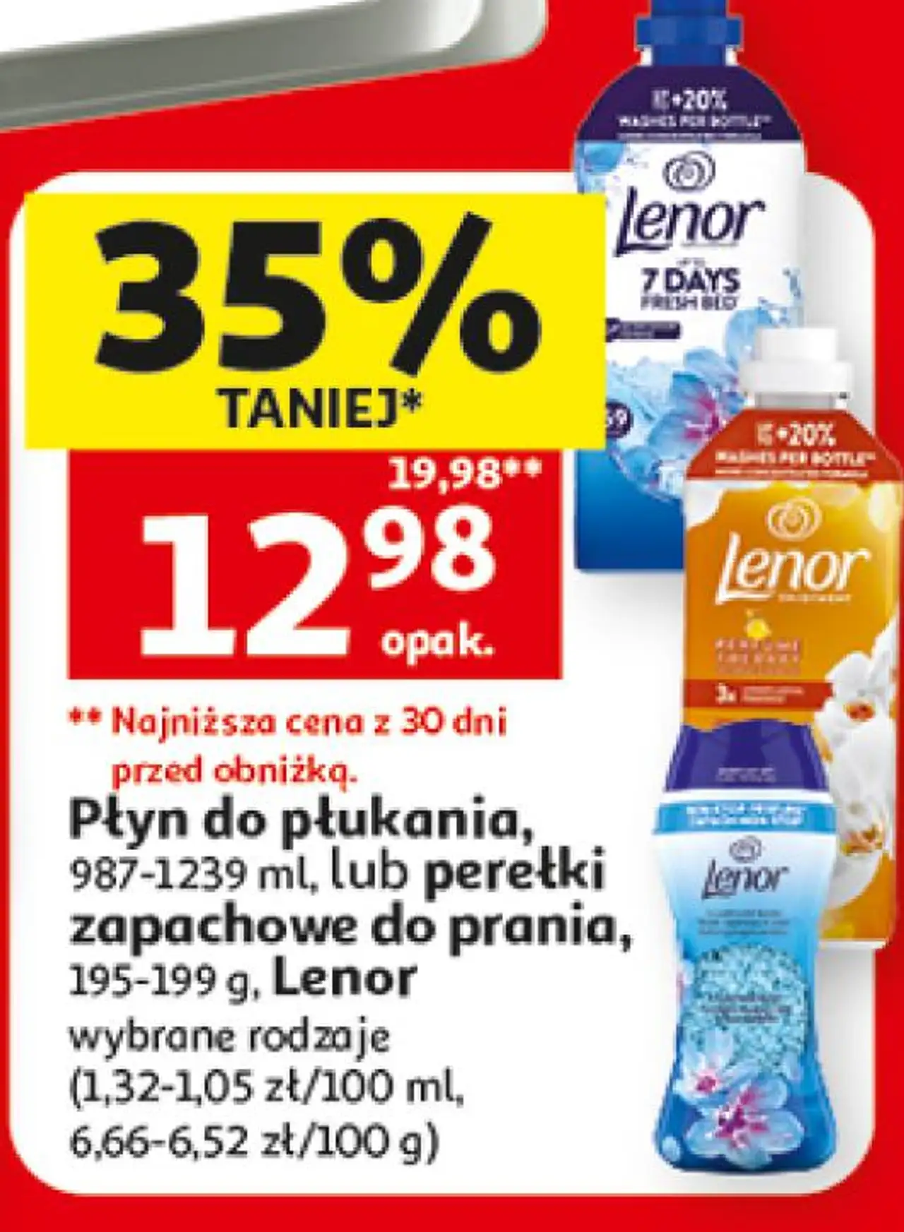 Płyn do płukania lub perełki zapachowe do prania Lenor