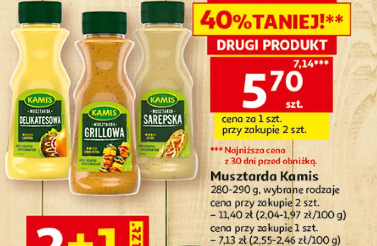 Musztarda Kamis 280-290 g, wybrane rodzaje