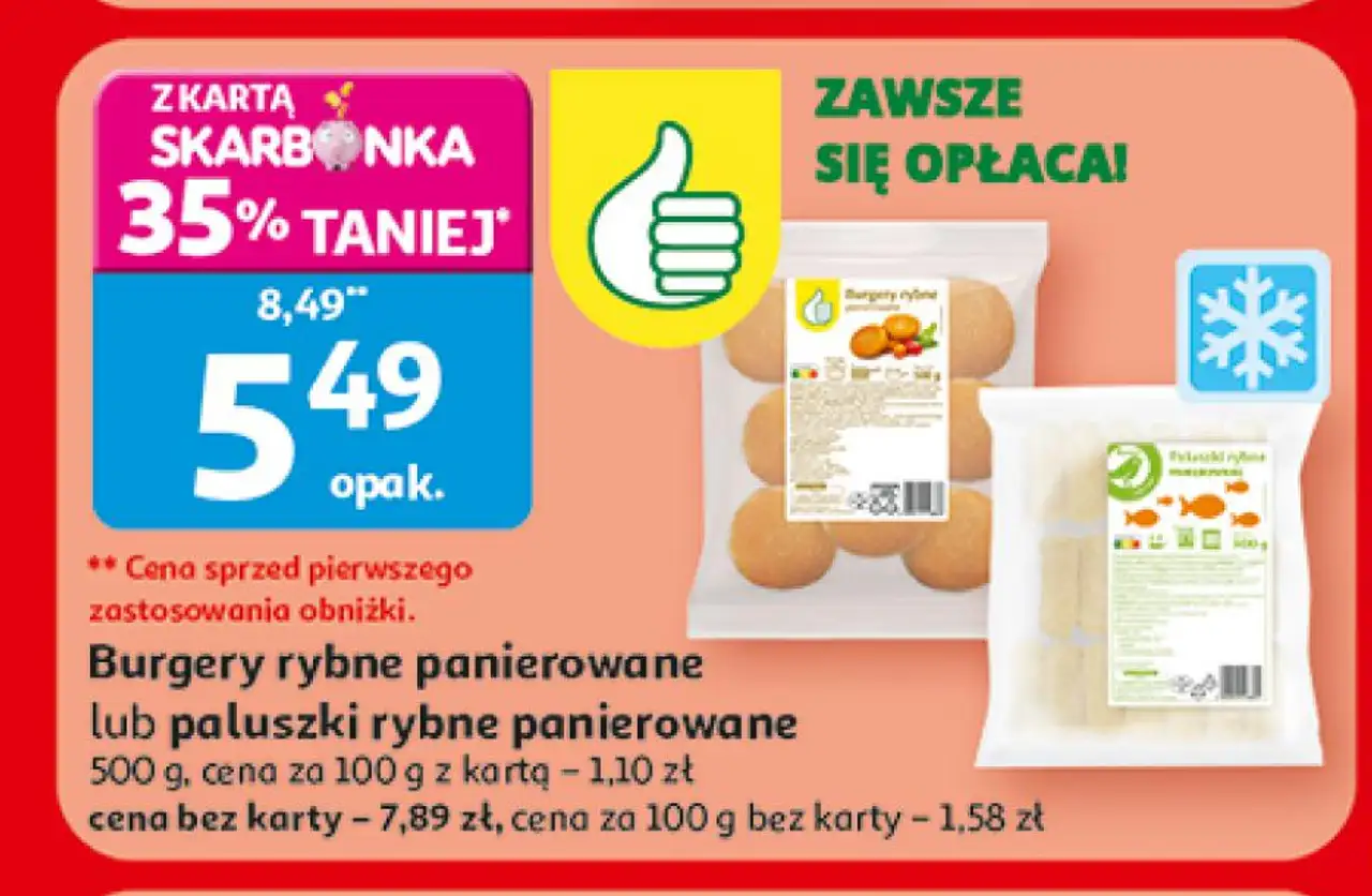 Burgery rybne panierowane lub paluszki rybne panierowane