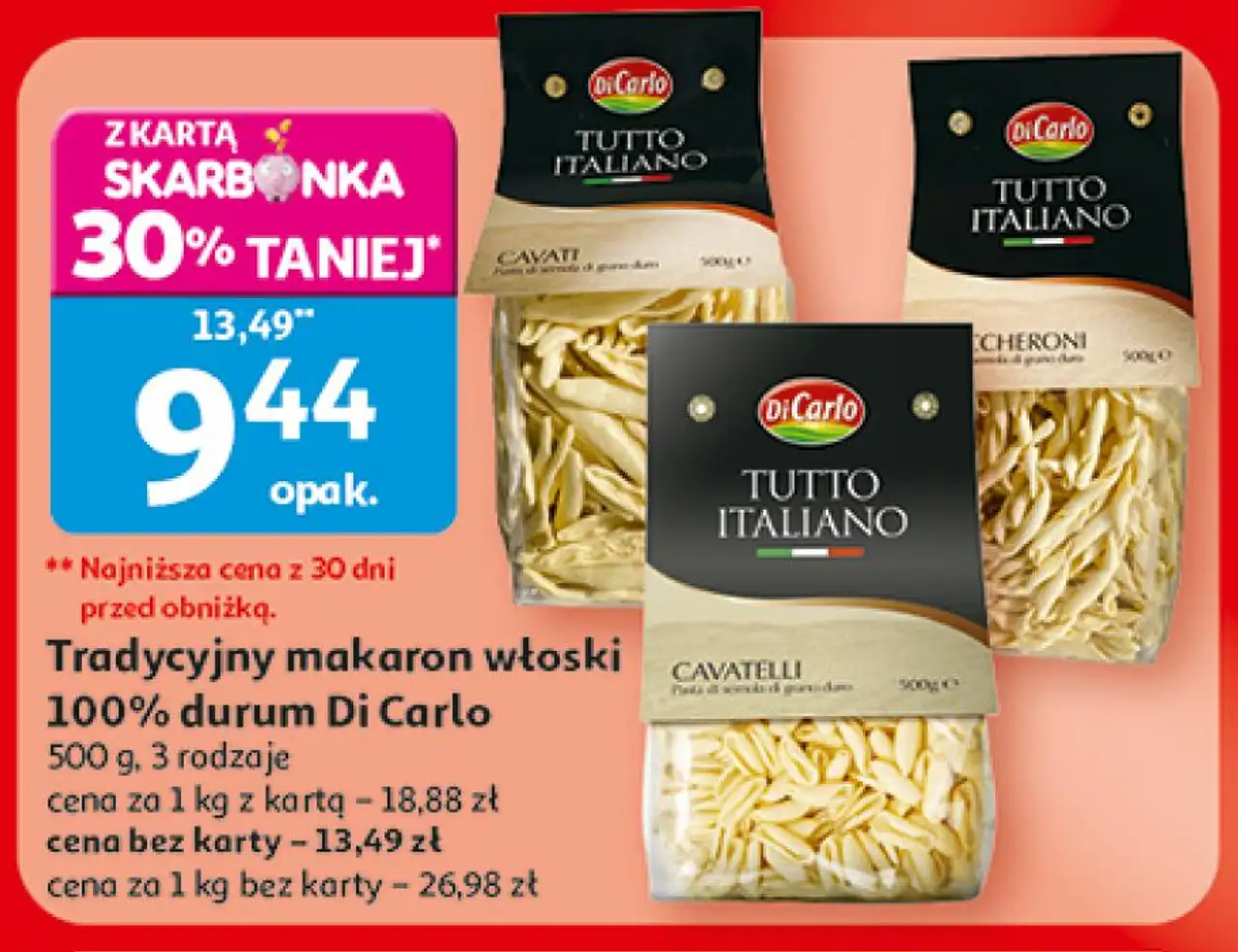 Tradycyjny makaron włoski 100% durum Di Carlo