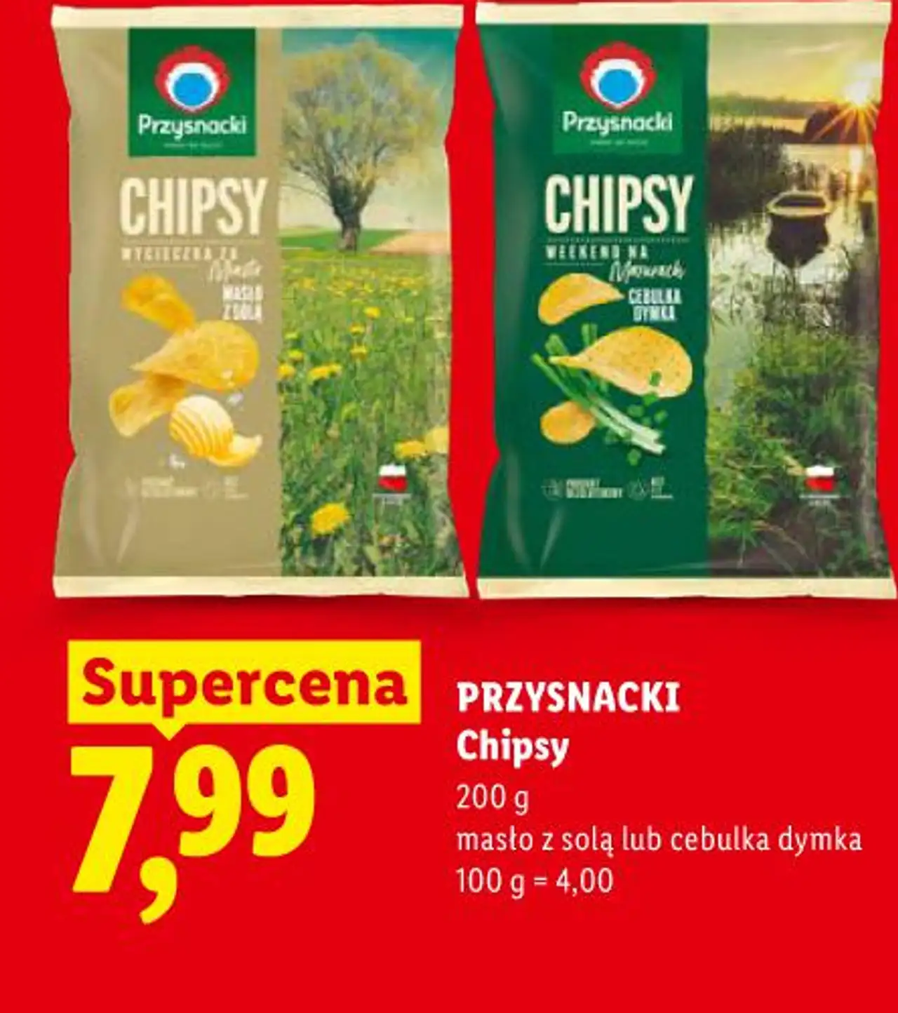 PRZYSNACKI Chipsy 200 g masło z solą lub cebulka dymka