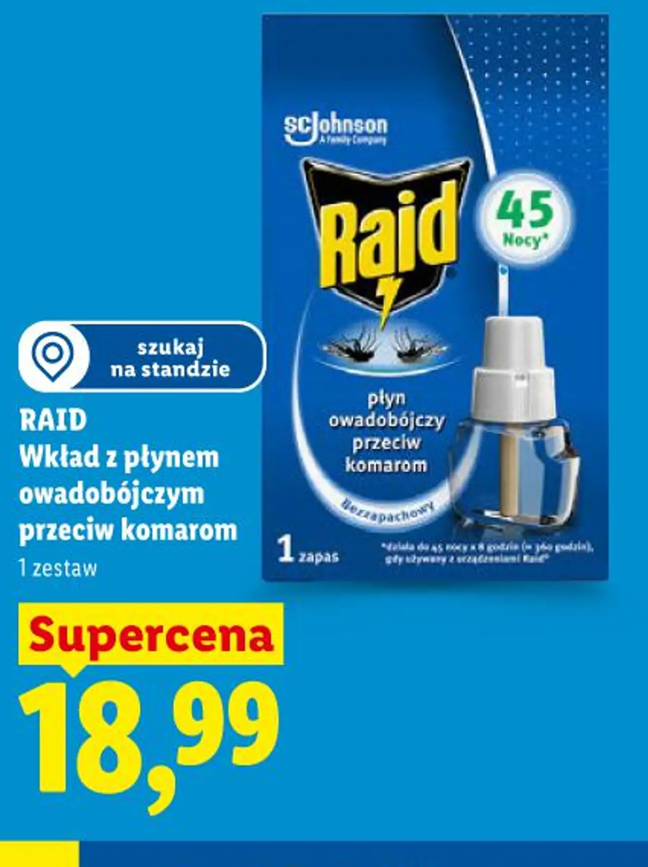RAID Wkład z płynem owadobójczym przeciw komarom 1 zestaw