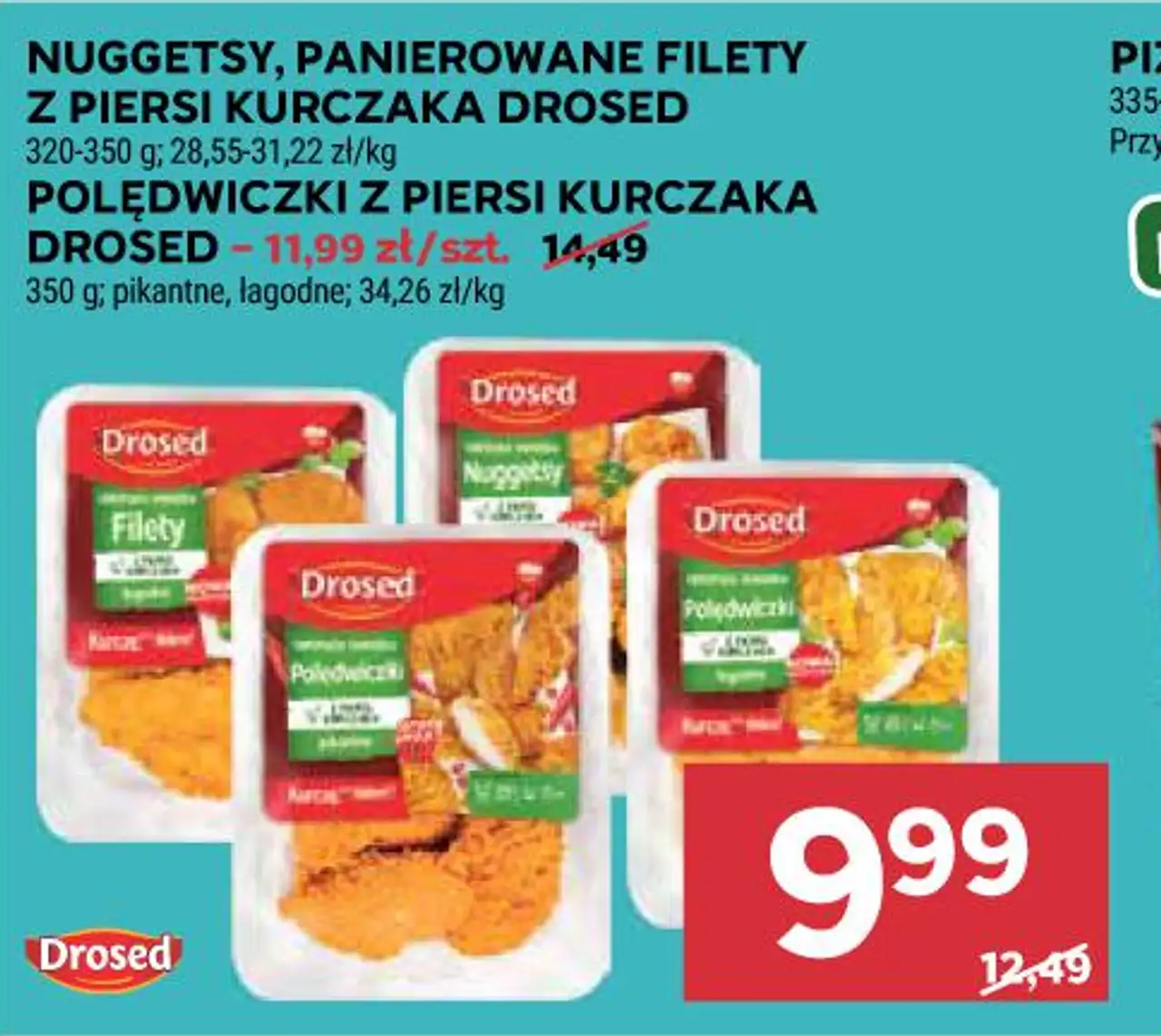NUGGETSY, PANIEROWANE FILETY Z PIERSI KURCZAKA DROSED