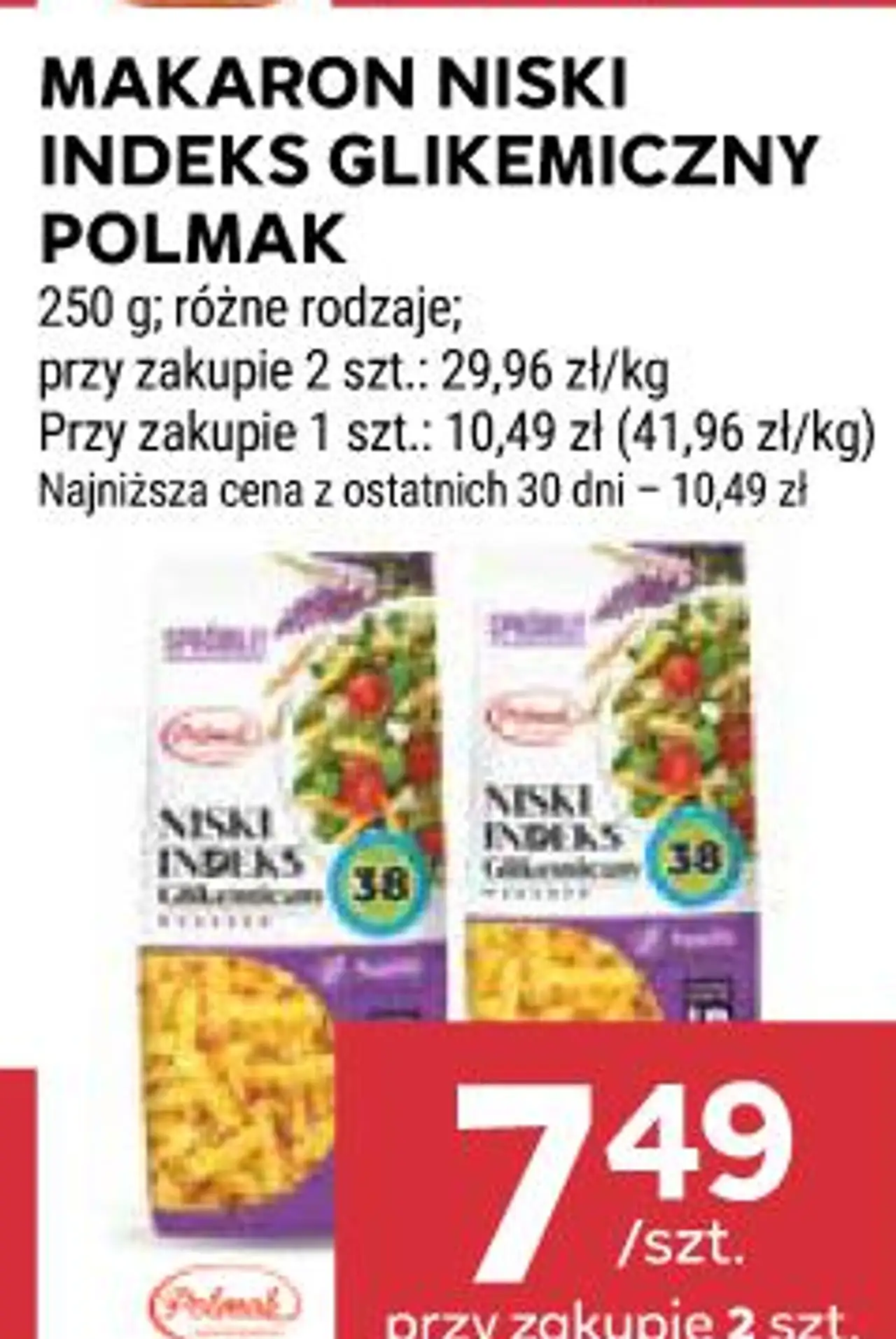 MAKARON NISKI INDEKS GLIKEMICZNY POLMAK