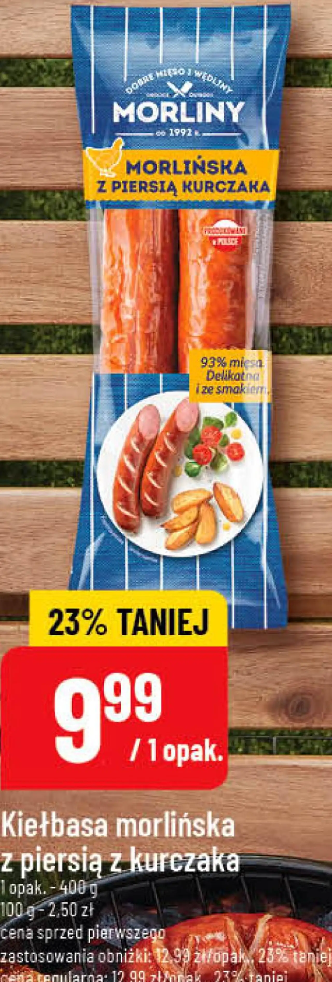 Kiełbasa morlińska z piersią z kurczaka Morliny