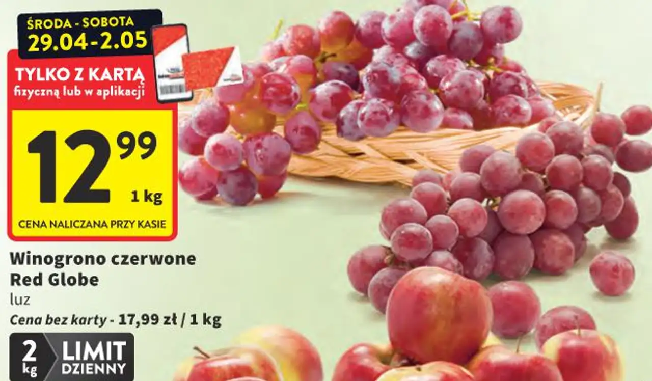 Winogrono czerwone Red Globe luz