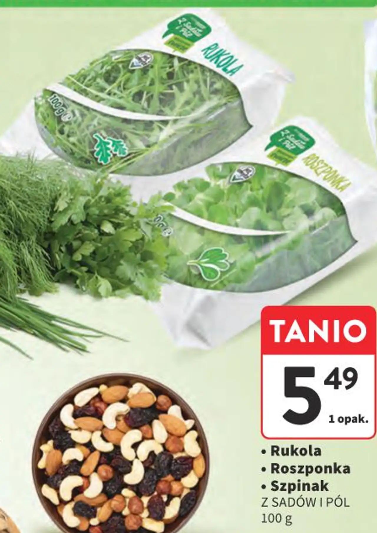 Rukola, Roszponka, Szpinak Z SADÓW I PÓL
