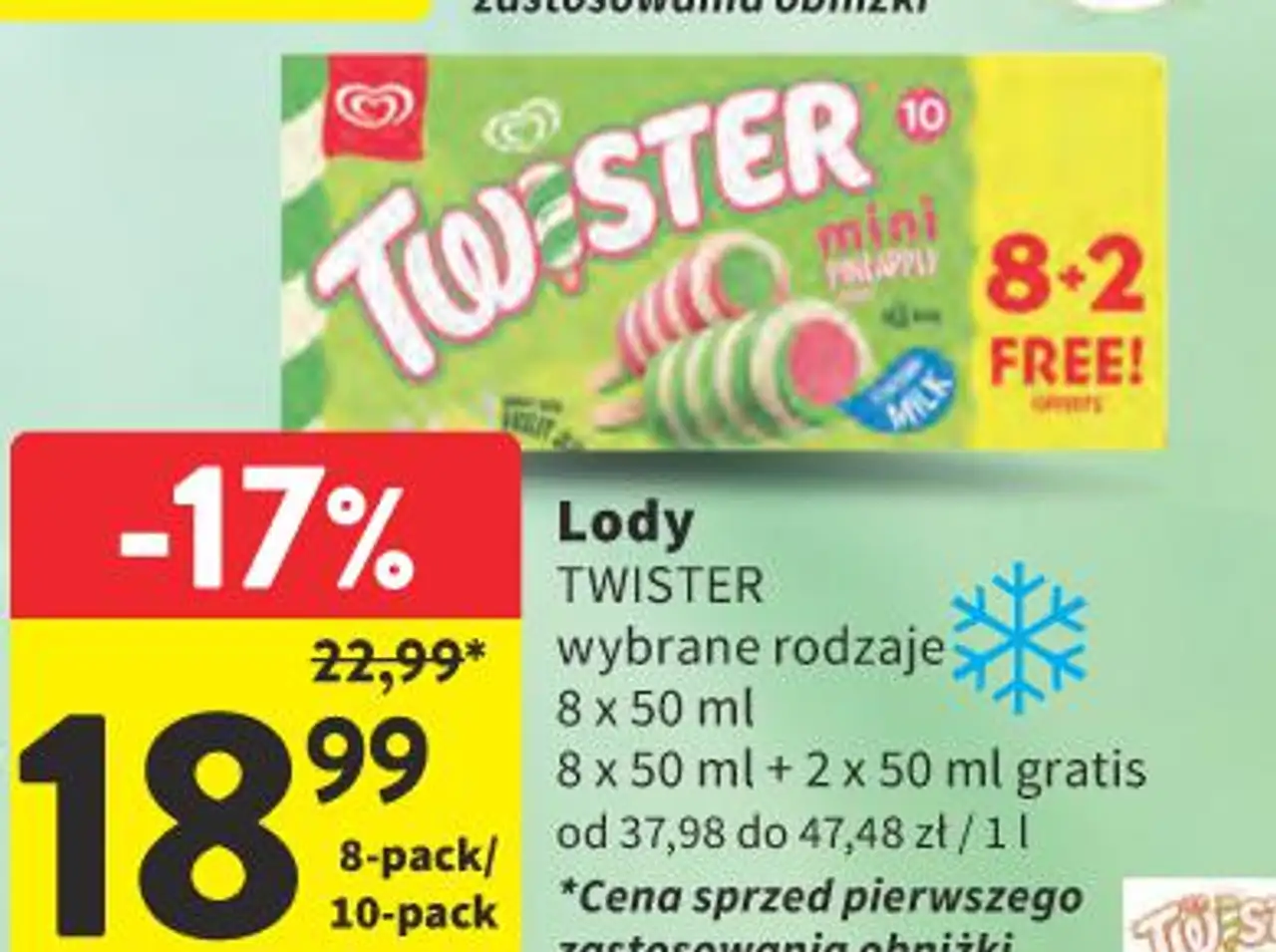 Lody TWISTER wybrane rodzaje 8 x 50 ml