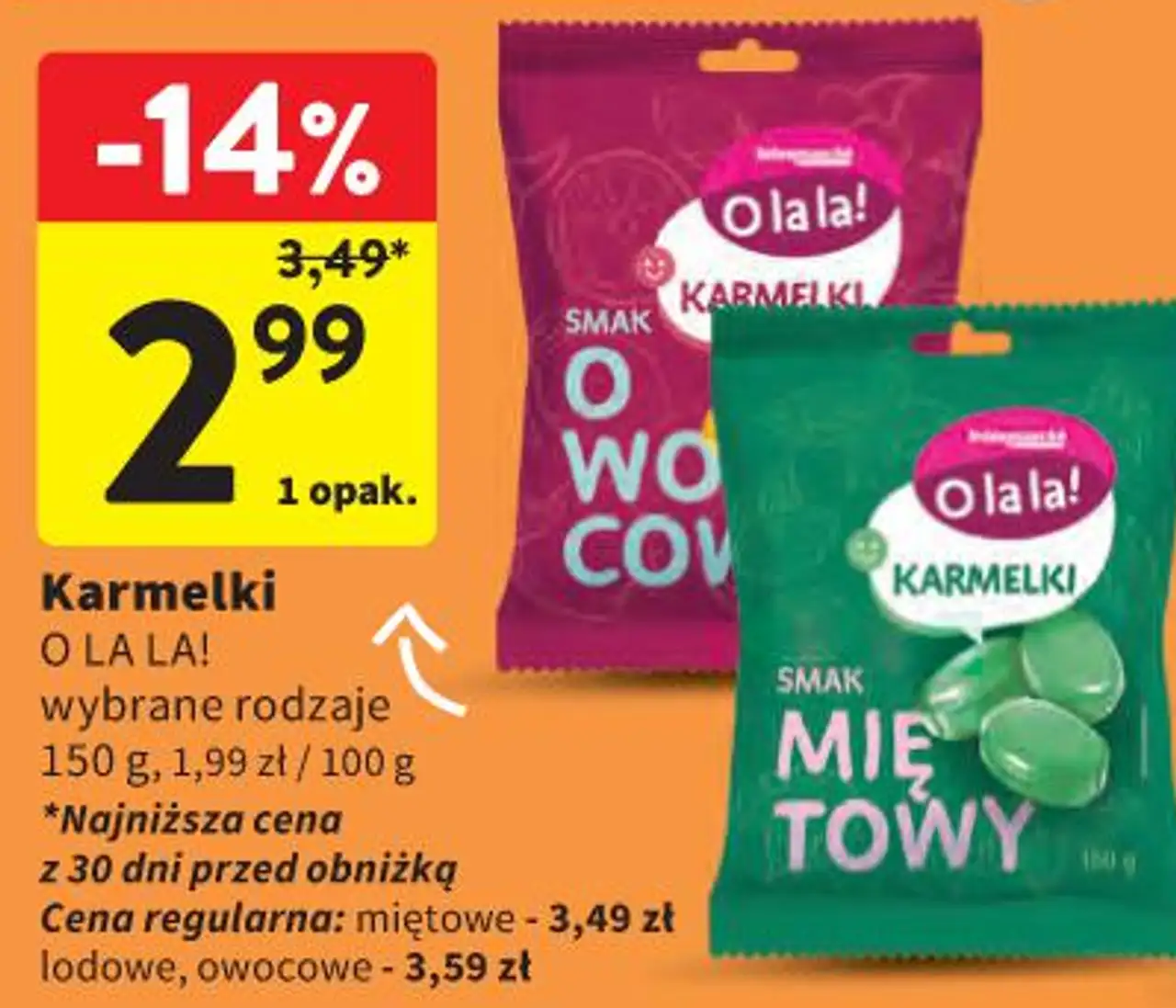 Karmelki O LA LA! wybrane rodzaje 150 g
