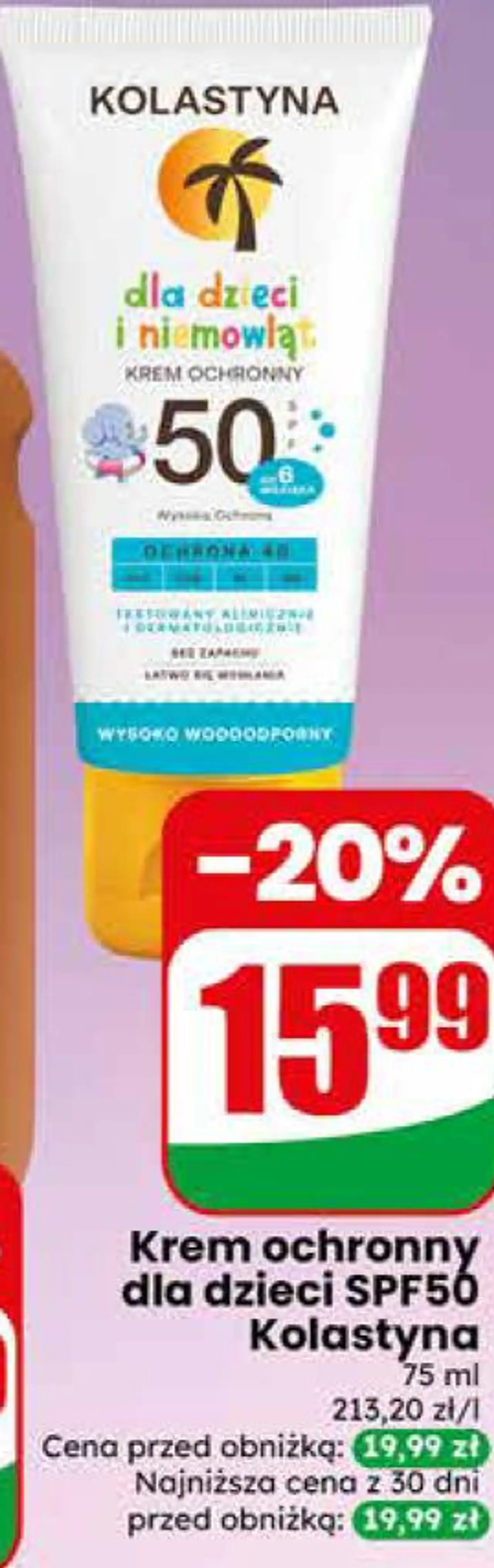 Krem ochronny dla dzieci SPF50 Kolastyna