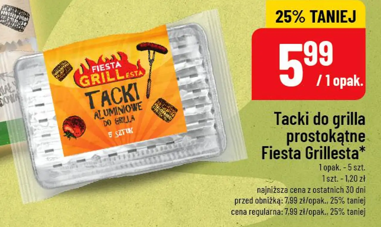 Tacki do grilla prostokątne Fiesta Grillesta