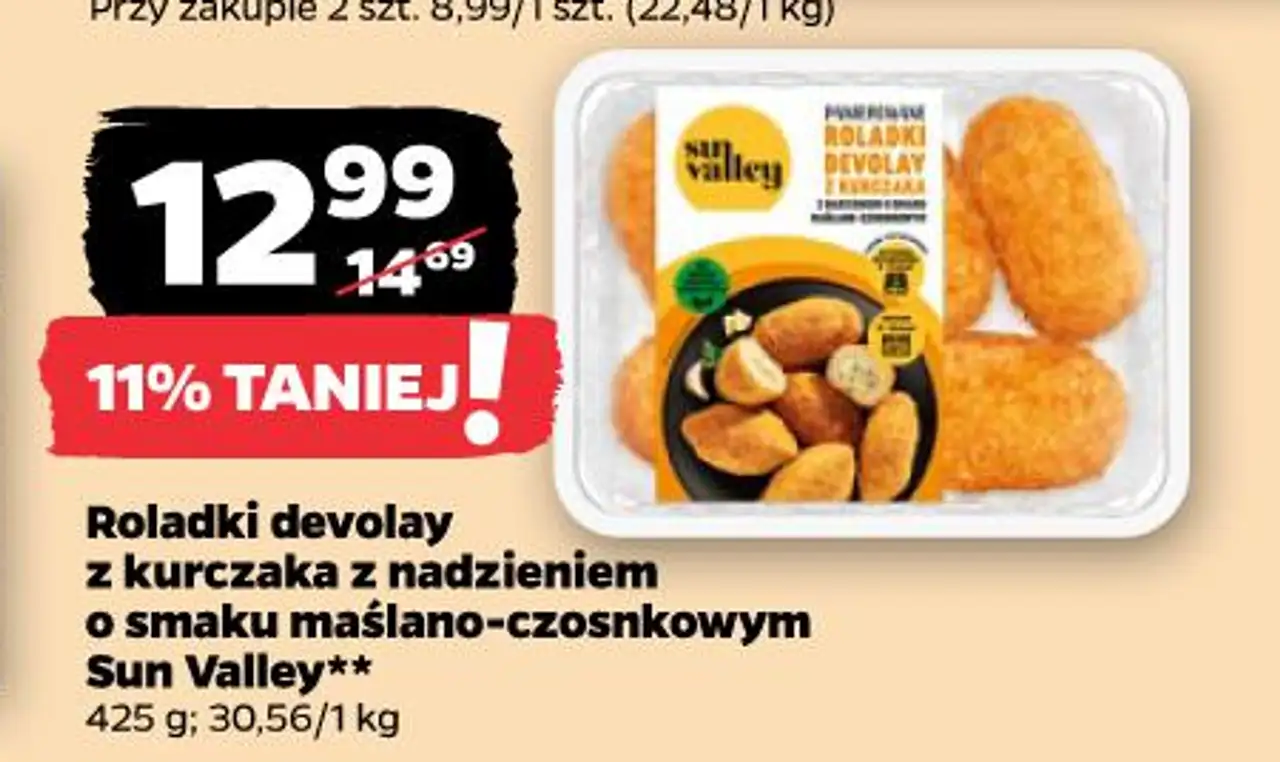 Roladki devolay z kurczaka z nadzieniem o smaku maślano-czosnkowym Sun Valley