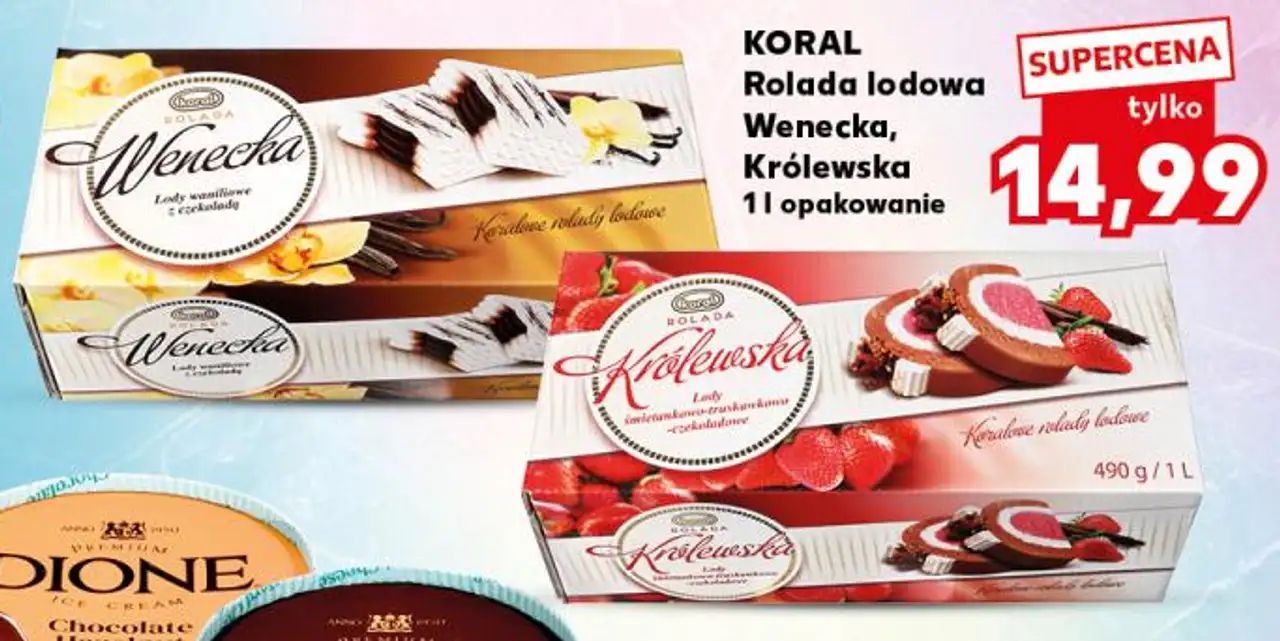 KORAL Rolada lodowa Wenecka, Królewska 1 l opakowanie