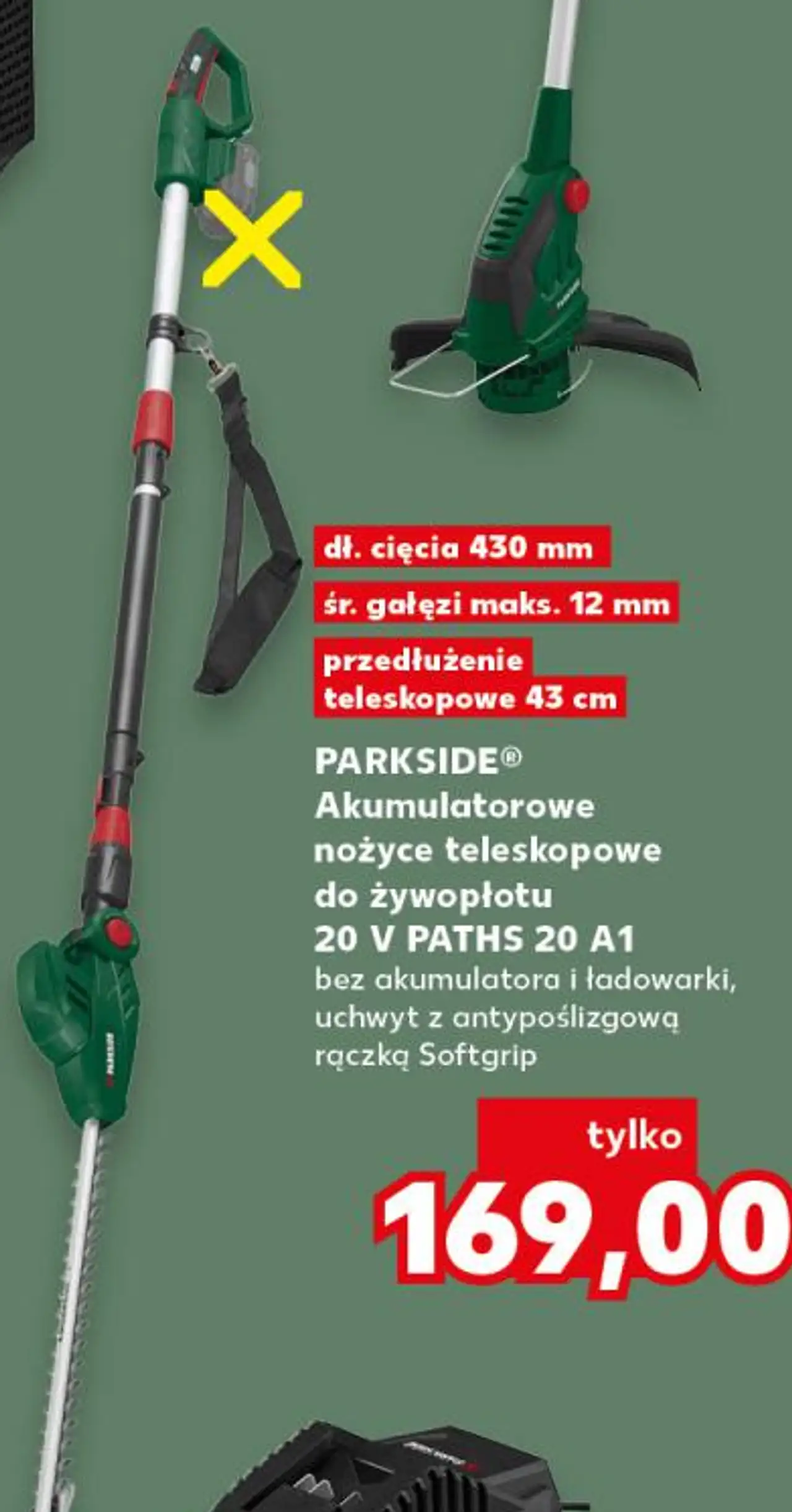 Akumulatorowe nożyce teleskopowe do żywopłotu 20 V PATHS 20 A1