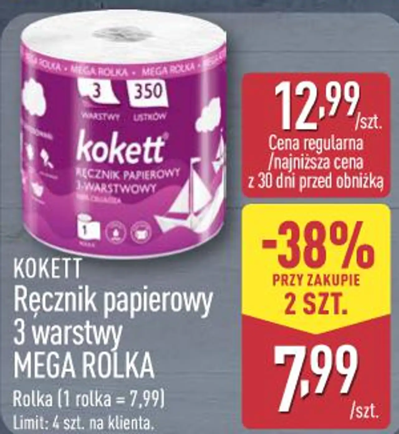 KOKETT Ręcznik papierowy 3 warstwy MEGA ROLKA