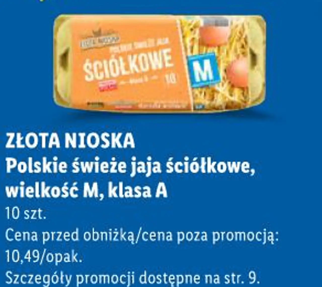 Polskie świeże jaja ściółkowe, wielkość M, klasa A 10 szt. ZŁOTA NIOSKA