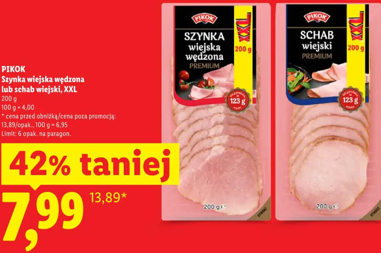 PIKOK Szynka wiejska wędzona lub schab wiejski, XXL