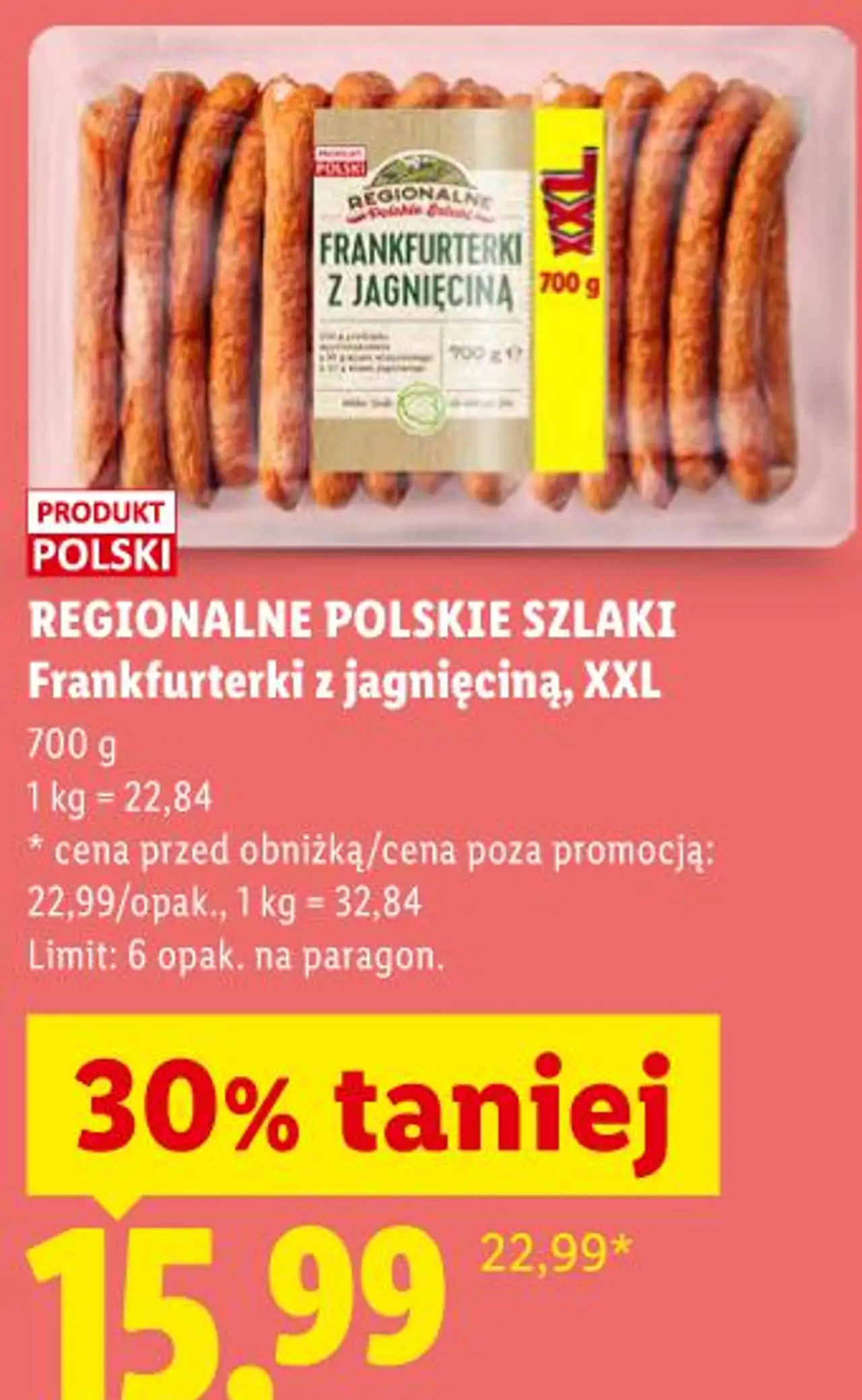 REGIONALNE POLSKIE SZLAKI Frankfurterki z jagnięciną, XXL
