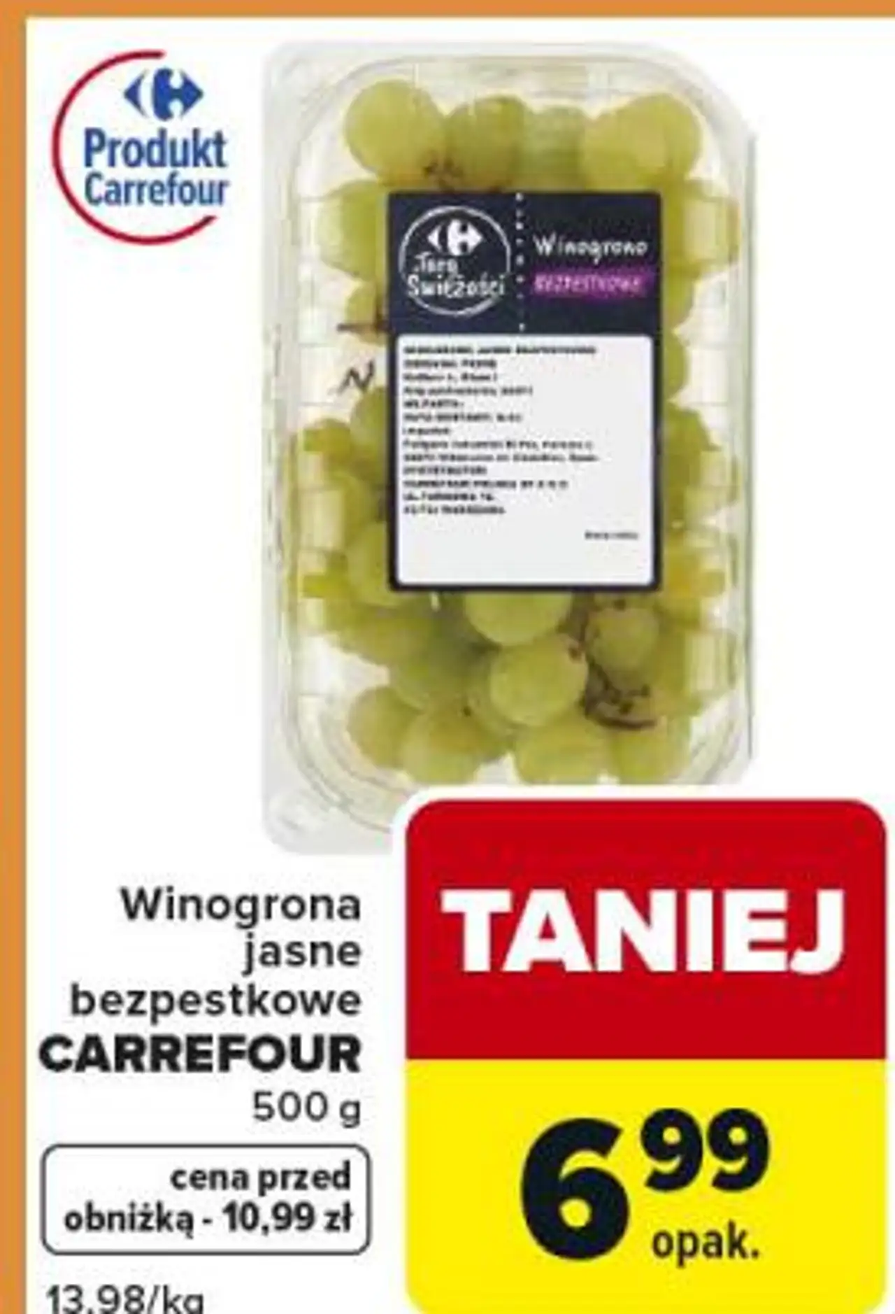 Winogrona jasne bezpestkowe CARREFOUR