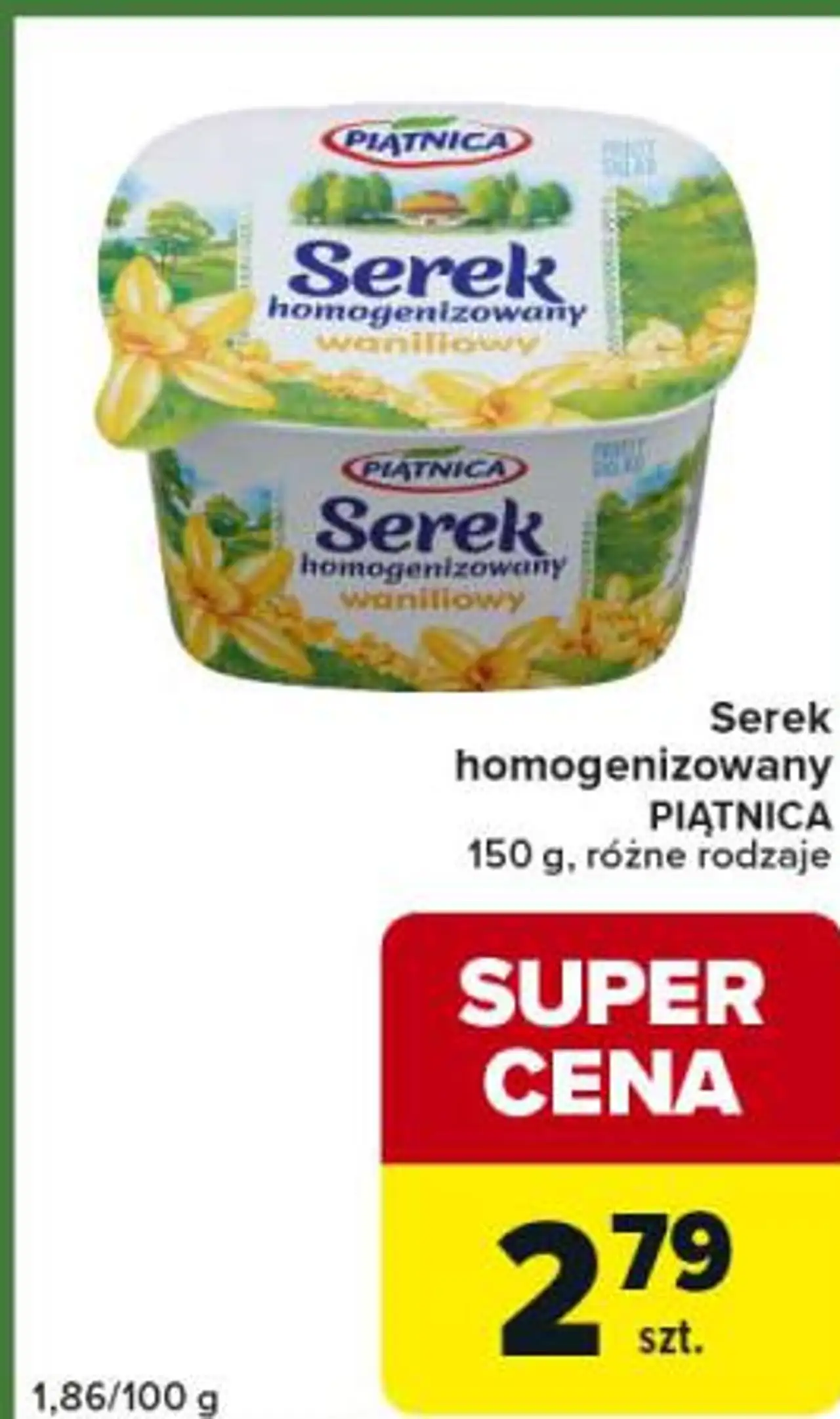 Serek homogenizowany PIĄTNICA 150 g, różne rodzaje