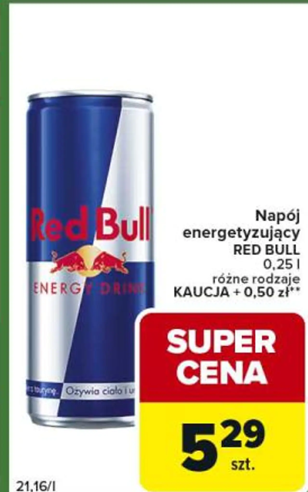 Napój energetyzujący RED BULL 0,25 l różne rodzaje