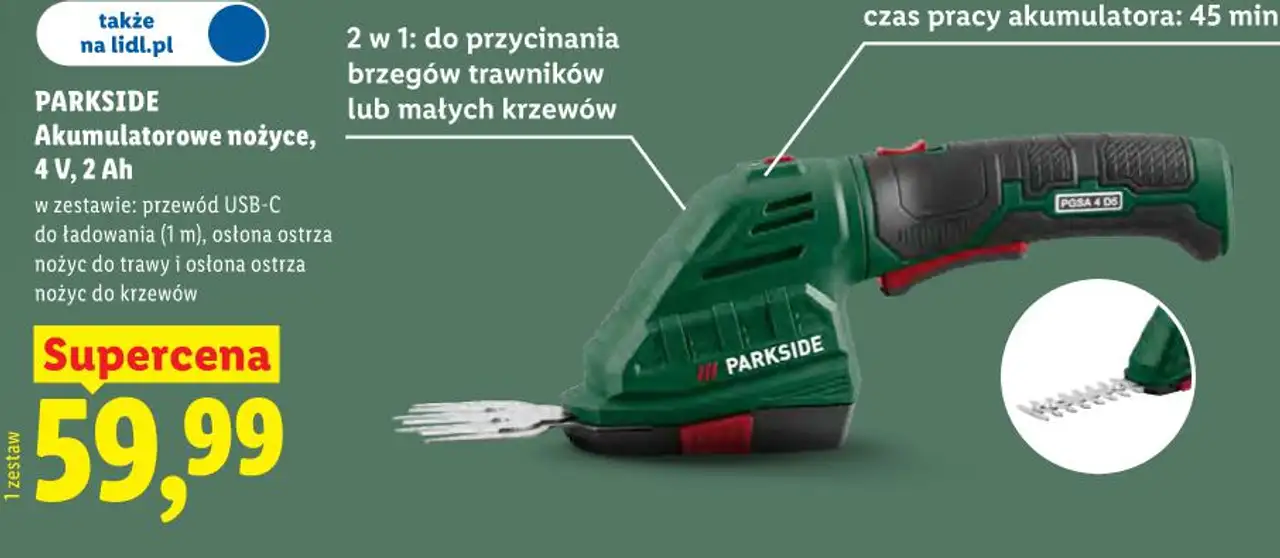 PARKSIDE Akumulatorowe nożyce, 4 V, 2 Ah